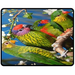 Beautifull Parrots Bird Fleece Blanket (medium)  by Nexatart