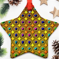 Background Tile Kaleidoscope Star Ornament (two Sides) by Nexatart