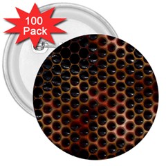 Beehive Pattern 3  Buttons (100 Pack)  by Nexatart