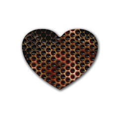 Beehive Pattern Heart Coaster (4 Pack)  by Nexatart