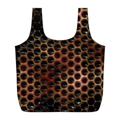 Beehive Pattern Full Print Recycle Bags (l)  by Nexatart