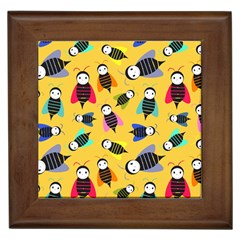 Bees Animal Pattern Framed Tiles by Nexatart