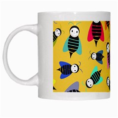 Bees Animal Pattern White Mugs by Nexatart