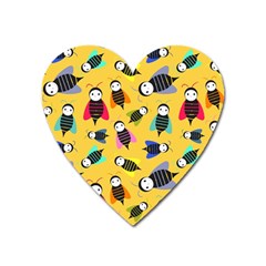 Bees Animal Pattern Heart Magnet