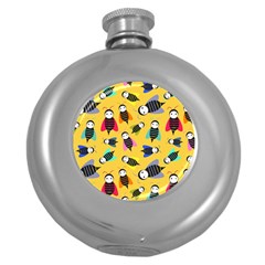 Bees Animal Pattern Round Hip Flask (5 Oz) by Nexatart