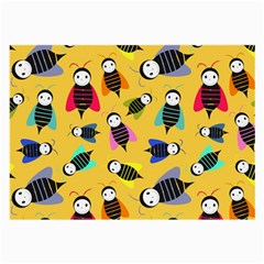 Bees Animal Pattern Large Glasses Cloth (2-side) by Nexatart