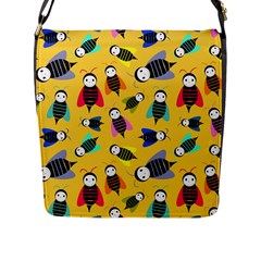 Bees Animal Pattern Flap Messenger Bag (l)  by Nexatart