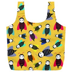 Bees Animal Pattern Full Print Recycle Bags (l)  by Nexatart