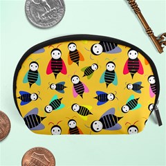 Bees Animal Pattern Accessory Pouches (large)  by Nexatart