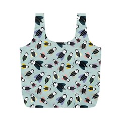 Bees Animal Pattern Full Print Recycle Bags (m)  by Nexatart