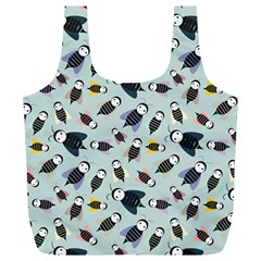 Bees Animal Pattern Full Print Recycle Bags (l)  by Nexatart