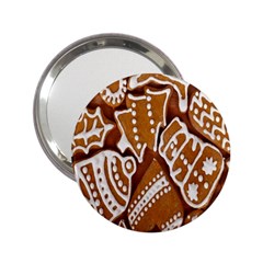 Biscuit Brown Christmas Cookie 2 25  Handbag Mirrors by Nexatart