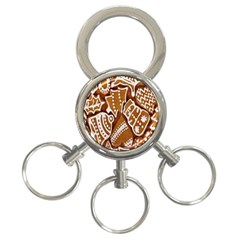 Biscuit Brown Christmas Cookie 3-ring Key Chains by Nexatart