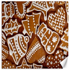 Biscuit Brown Christmas Cookie Canvas 16  X 16   by Nexatart