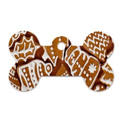 Biscuit Brown Christmas Cookie Dog Tag Bone (two Sides) by Nexatart