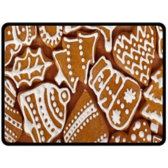 Biscuit Brown Christmas Cookie Fleece Blanket (large)  by Nexatart