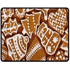 Biscuit Brown Christmas Cookie Fleece Blanket (medium)  by Nexatart