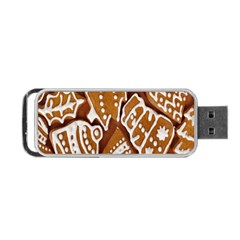 Biscuit Brown Christmas Cookie Portable Usb Flash (one Side) by Nexatart