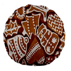 Biscuit Brown Christmas Cookie Large 18  Premium Round Cushions by Nexatart