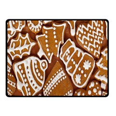 Biscuit Brown Christmas Cookie Double Sided Fleece Blanket (small)  by Nexatart