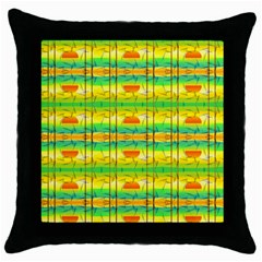 Birds Beach Sun Abstract Pattern Throw Pillow Case (black) by Nexatart