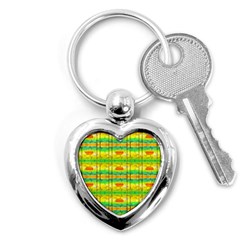 Birds Beach Sun Abstract Pattern Key Chains (heart)  by Nexatart