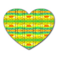 Birds Beach Sun Abstract Pattern Heart Mousepads by Nexatart