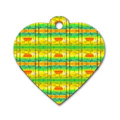 Birds Beach Sun Abstract Pattern Dog Tag Heart (two Sides) by Nexatart