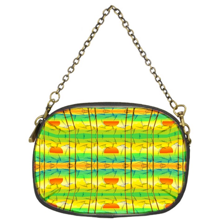 Birds Beach Sun Abstract Pattern Chain Purses (Two Sides) 