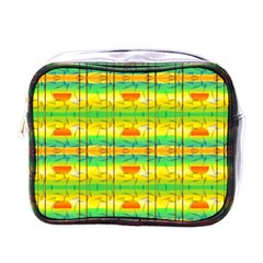 Birds Beach Sun Abstract Pattern Mini Toiletries Bags by Nexatart