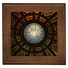 Black And Borwn Stained Glass Dome Roof Framed Tiles