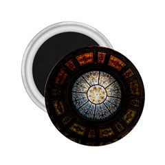 Black And Borwn Stained Glass Dome Roof 2.25  Magnets