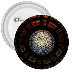 Black And Borwn Stained Glass Dome Roof 3  Buttons