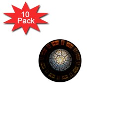 Black And Borwn Stained Glass Dome Roof 1  Mini Magnet (10 Pack)  by Nexatart