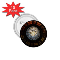 Black And Borwn Stained Glass Dome Roof 1.75  Buttons (10 pack)