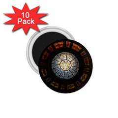 Black And Borwn Stained Glass Dome Roof 1.75  Magnets (10 pack) 