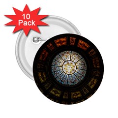 Black And Borwn Stained Glass Dome Roof 2.25  Buttons (10 pack) 