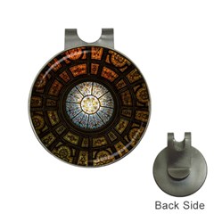 Black And Borwn Stained Glass Dome Roof Hat Clips with Golf Markers