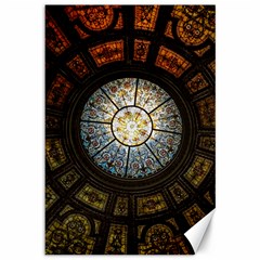 Black And Borwn Stained Glass Dome Roof Canvas 12  x 18  