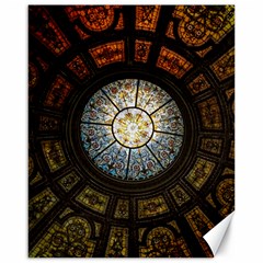 Black And Borwn Stained Glass Dome Roof Canvas 16  x 20  