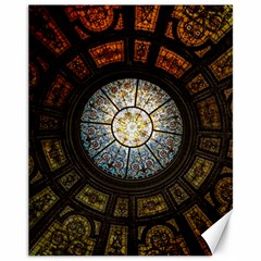 Black And Borwn Stained Glass Dome Roof Canvas 11  x 14  