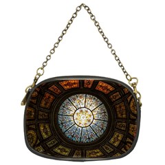 Black And Borwn Stained Glass Dome Roof Chain Purses (two Sides)  by Nexatart