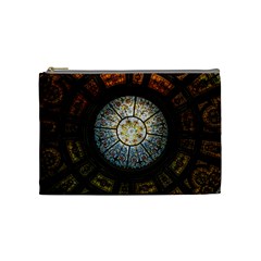 Black And Borwn Stained Glass Dome Roof Cosmetic Bag (medium)  by Nexatart