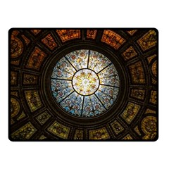 Black And Borwn Stained Glass Dome Roof Fleece Blanket (Small)