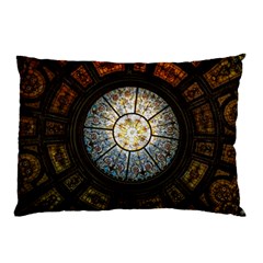 Black And Borwn Stained Glass Dome Roof Pillow Case (Two Sides)