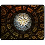 Black And Borwn Stained Glass Dome Roof Double Sided Fleece Blanket (Medium)  58.8 x47.4  Blanket Front