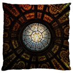 Black And Borwn Stained Glass Dome Roof Large Flano Cushion Case (One Side) Front