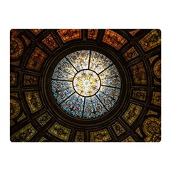 Black And Borwn Stained Glass Dome Roof Double Sided Flano Blanket (Mini) 