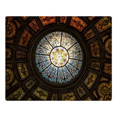 Black And Borwn Stained Glass Dome Roof Double Sided Flano Blanket (Large) 