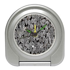 Black And White Art Pattern Historical Travel Alarm Clocks